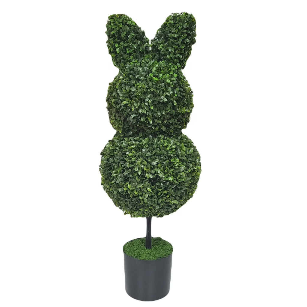 Boxwood Bunny Topiary, Green, 35", by My Texas House