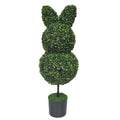 Boxwood Bunny Topiary, Green, 35", by My Texas House